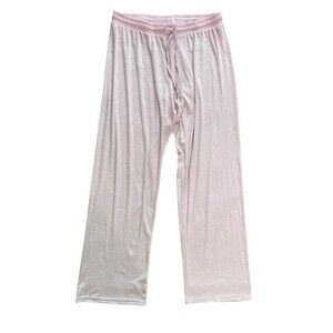 Juicy Couture Pink Velour Lounge Sleep Pants XL Rhinestone Logo Juicy Rear